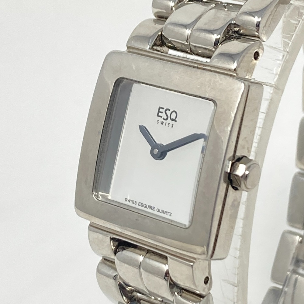 ESQ Swiss Watch Women 22mm Silver Tone Mirror Dial Minimal WR New Battery 7"